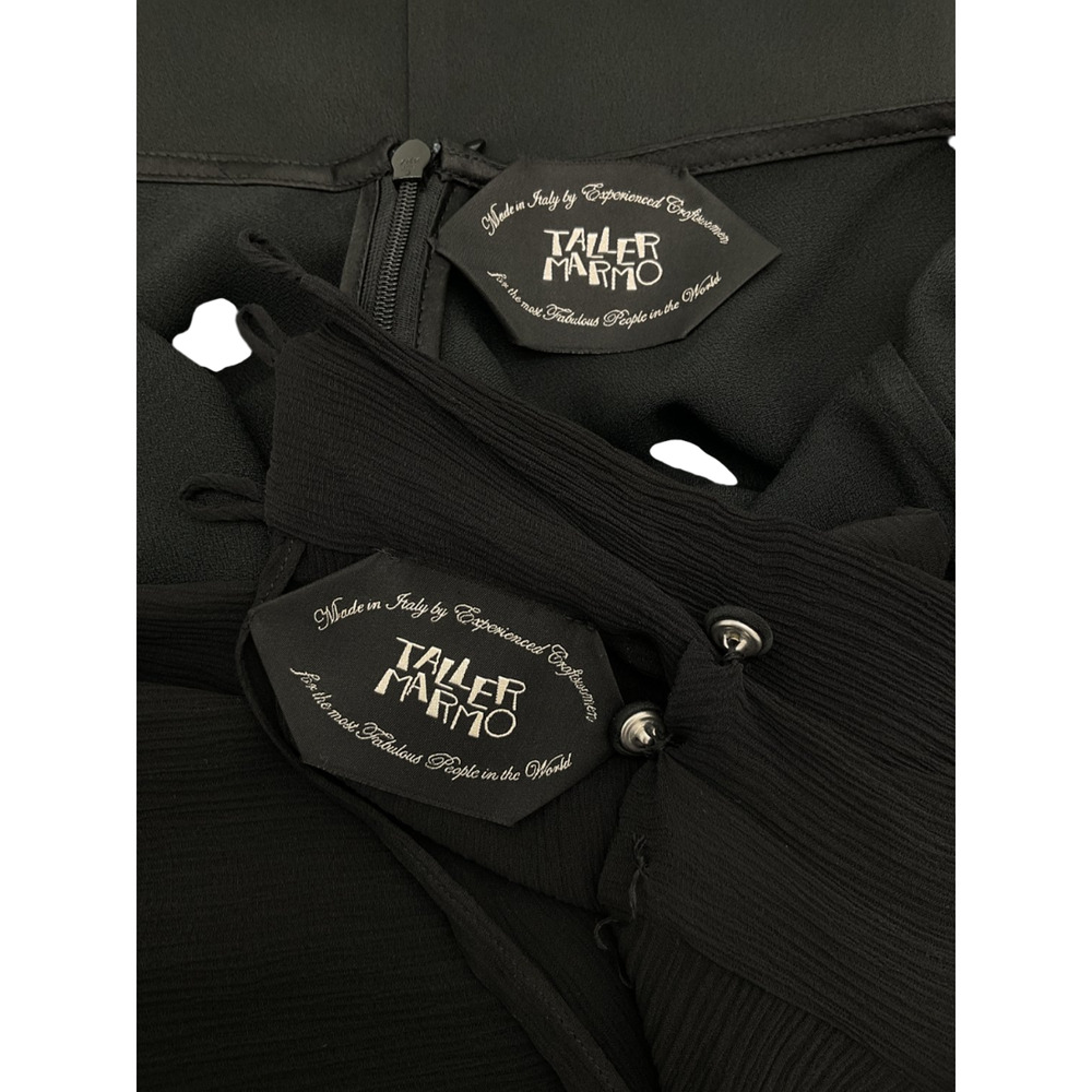 Taller Marmo Feather Trimmed Black Spirito Mini Dress Size IT 42 - Picture 4 of 7